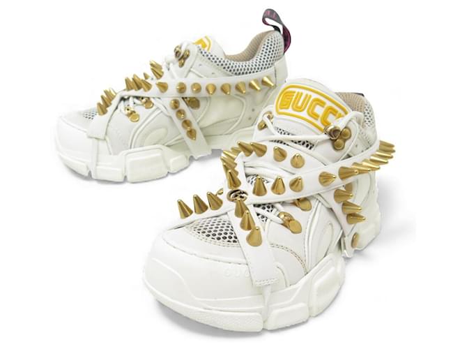 GUCCI SHOES 577151 FLASHTRECK SPIKE 36 IT 37 FR LEATHER & STUD