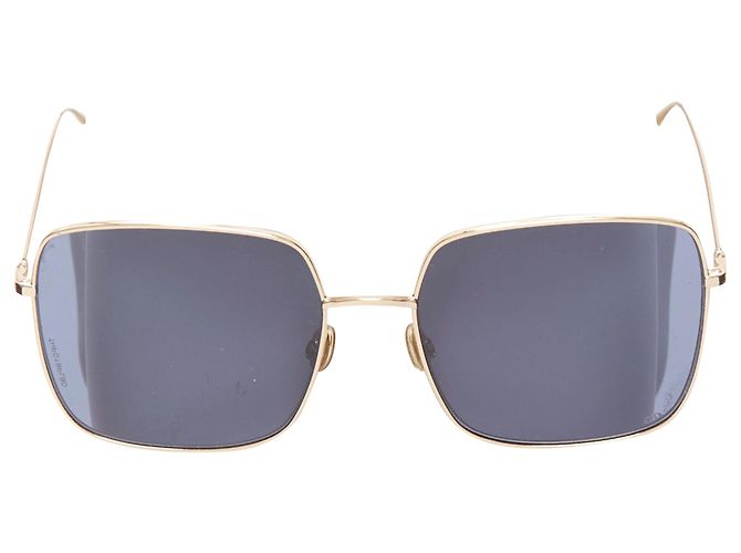 CHRISTIAN DIOR LKSA9 CD logo gold trim blue square frame sunnies Christian Dior - Gold Women Casual Eyewear | JHROP Preloved  main image 2