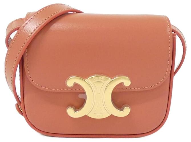 Céline Celine Mini Claude Calf Shoulder Bag Pink Leather ref