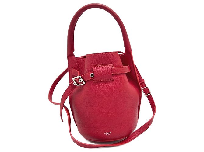 Celine Quilted Drawstring Bucket Bag in Deep Red Celine C Charm Small Quilted Leather Bucket Bag In Red - 46  main image 4