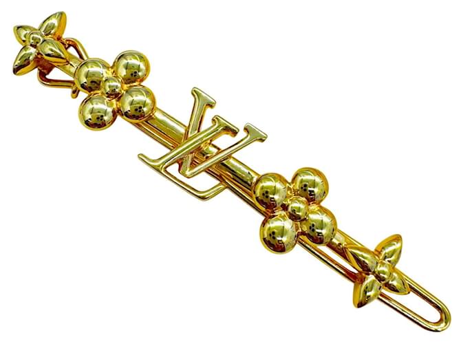 Louis Vuitton Baby Louis Barrette Hair Clip Golden Metal ref