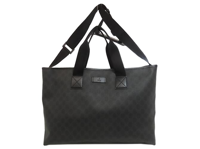 Gucci 162785 GG Supreme 2-Way Tote Bag Black Plastic ref.JC2633393