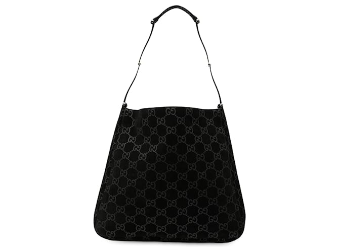 Gucci Black GG Suede Shoulder Bag Leather ref.JC2639166 (Sold