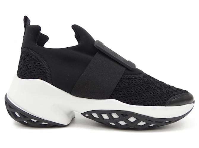 Roger Vivier Viv Run Sneakers Black Leather ref.2645554 - Joli Closet