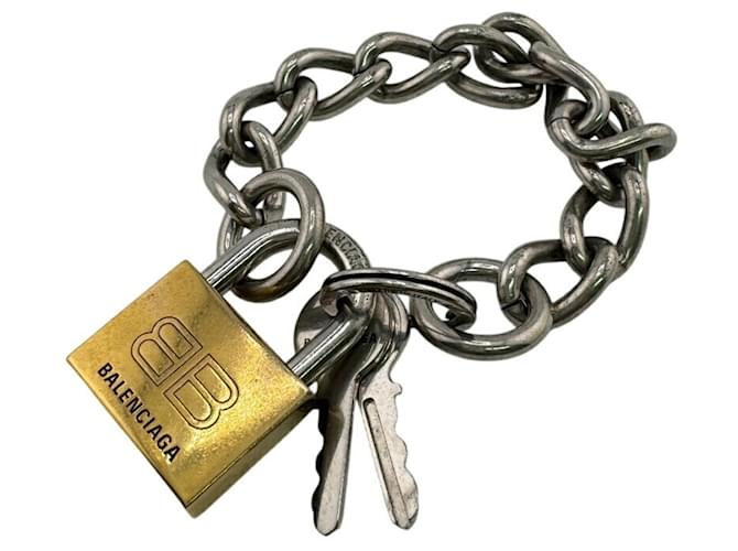 vaultroom PADLOCK BANGLE シルバー　ブレスレット Balenciaga Silver Bangle Padlock Bracelet Silvery ref.JC2650207