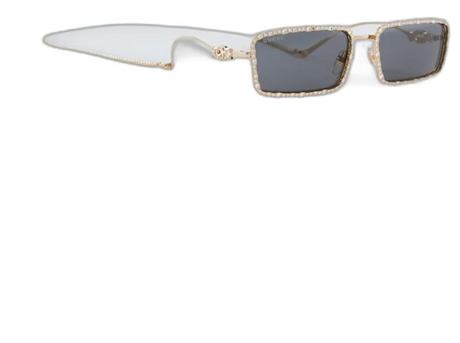 Gucci GG1568S Metal and Rhinestone Sunglasses Golden ref.2662558