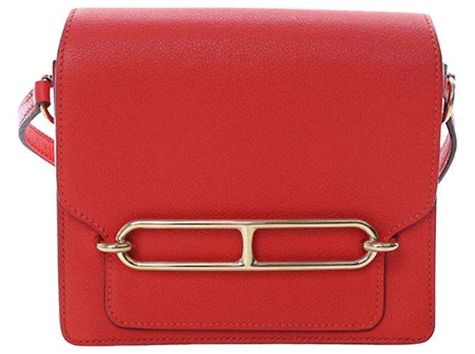 Red Roulis Hermès Red Mini Evercolor Sac Roulis 18 Leather Pony-style calfskin ref ...