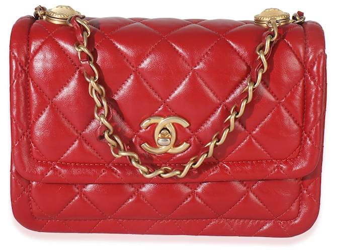 Timeless Chanel Red Quilted Puffy Calfskin Small Twist Your