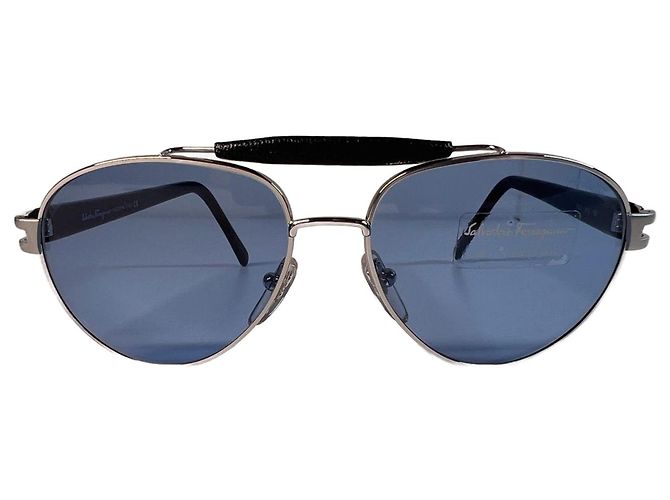 Salvatore Ferragamo Aviator Sunglasses Black Blue Silver  display picture 2
