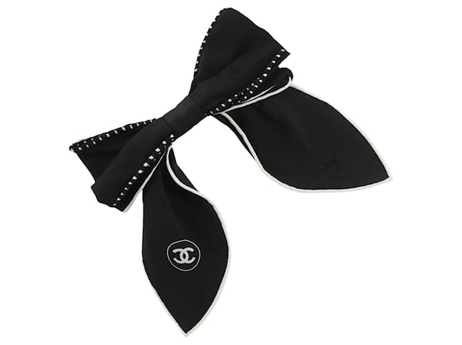 Chanel Coco Mark Ribbon Barrette Black Silk ref.2685067 - Joli Closet