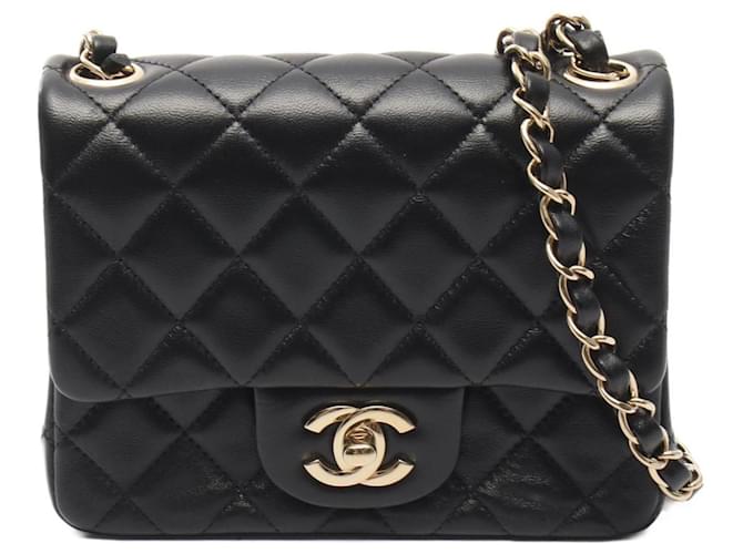 Chanel Mini Matelasse Shoulder Bag Black Leather ref.JC2685149
