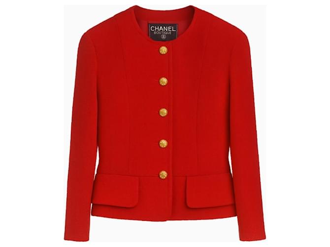 Chanel Boutique Tweed Jacket Red ref.2685687 - Joli Closet