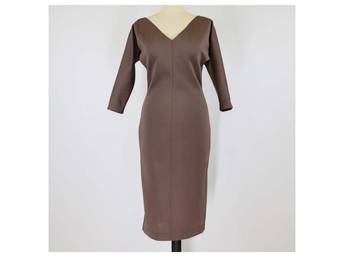 fendi logo bodycon dress Fendi Jersey Piquet Dress - Brown