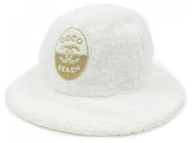 正品未使用chanelcocobeach ハット Chanel COCO BEACH Hat White Cotton ref.JC2692304 (Sold) - Joli Closet