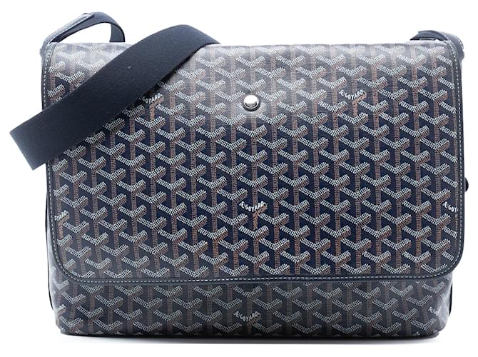 Goyard Blue Goyardine Capetien MM Messenger Bag Navy blue Cloth