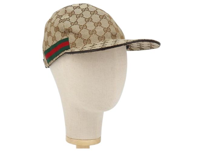 GUCCI GG Canvas baseball Cap M Beige Red Green 200035 Auth am9353 GUCCI GG Canvas baseball Cap M Beige Red Green 200035 Auth  main image 4