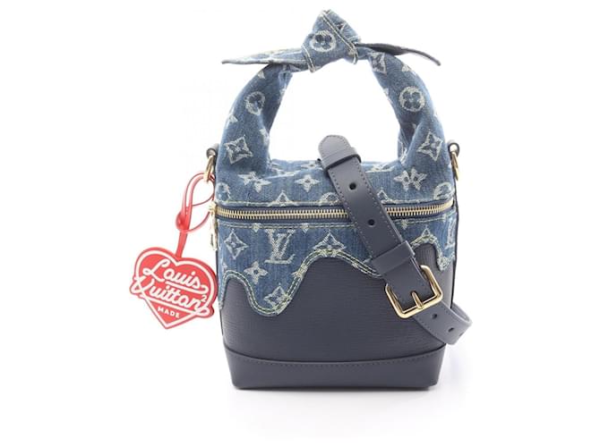 Louis Vuitton x NIGO Japanese Cruiser Handbag Navy blue Leather