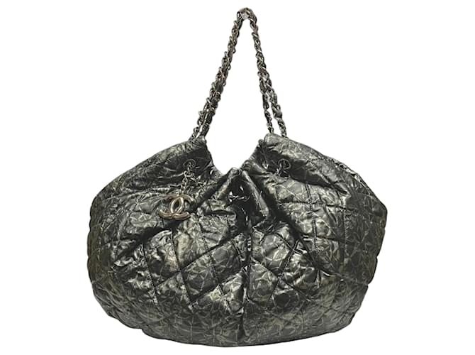 Chanel Melrose Cabas Shoulder Bag Brown Black Nylon ref.JC2722528