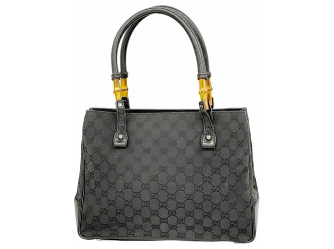 Gucci GG Canvas Bamboo Tote Bag Black Cloth ref.JC2722748 (Sold