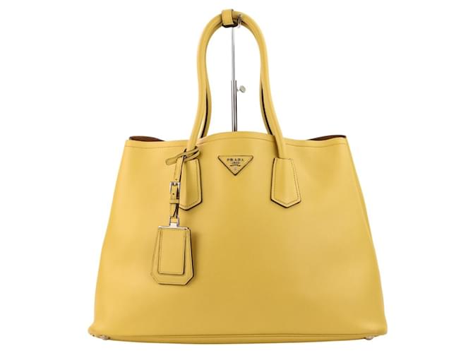 Prada Citycalf Leather Tote Bag Mustard ref.2727608 - Joli Closet