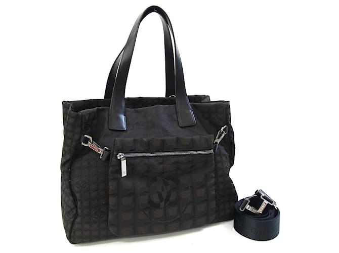 chanel travel tote bag Line CC / Light Pink (Vintage) flat leather straps Chanel New Travel Line Handbag