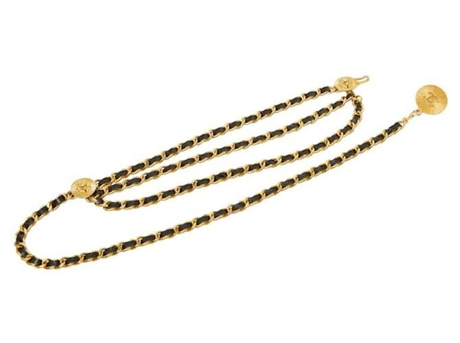 CHANEL ライオンモチーフ チェーンベルト ブラック Chanel Coco Mark Lion Motif Chain Belt Black Golden ref.JC2745772