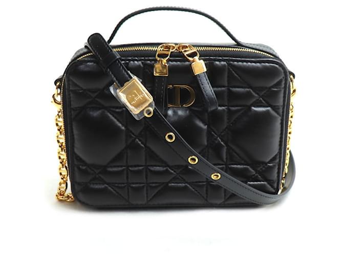 Christian Dior Dior Macrocannage Caro Box Bag Black Leather ref