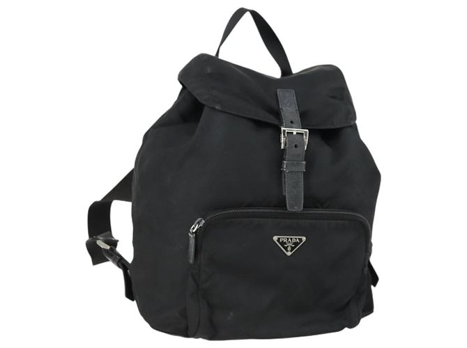PRADA Backpack Nylon Black Silver Auth 160713 Silvery ref  display picture 3