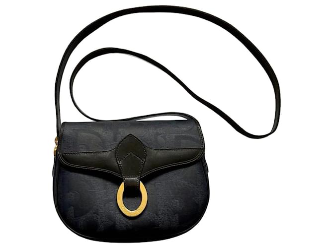 Christian Dior Trotter Shoulder bag Navy blue Leather ref