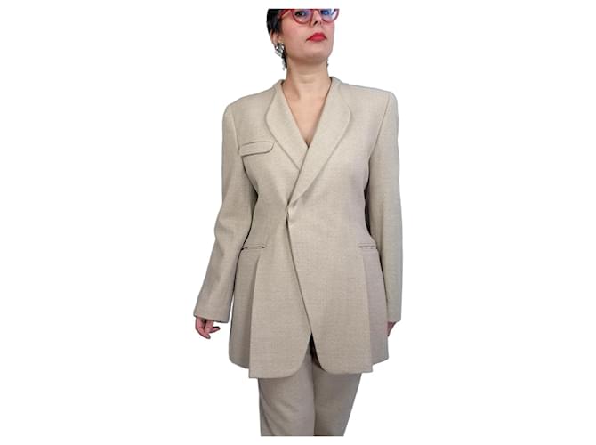 Giorgio Armani 1990s wool pantsuit, Armani vintage minimal chic