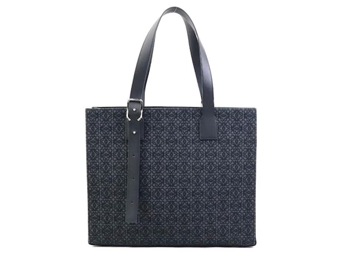 LOEWE Anagram Buckle Horizontal Tote Canvas/Leather Black Men's