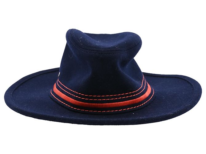 Hermès Fedora Hat in Navy Blue Cashmere Hermès Fedora Hat in Navy Blue Cashmere Wool ref.2814420  main image 2
