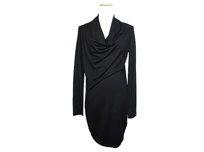 Helmut Lang Black Draped Dress Blue Cloth ref.2837486 - Joli Closet