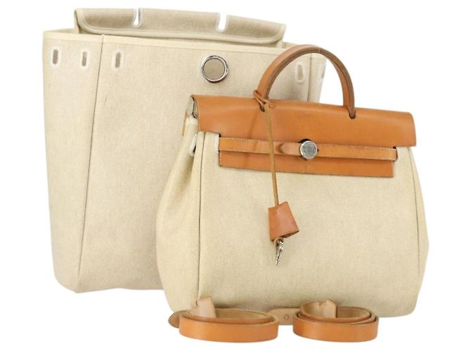 Hermès HERMES Her bag Ad PM Backpack Canvas Leather 2way  display picture 3