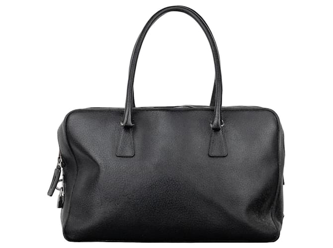 Prada 2000s Bauletto Box Leather Handbag Black ref.JC2864131 (Sold