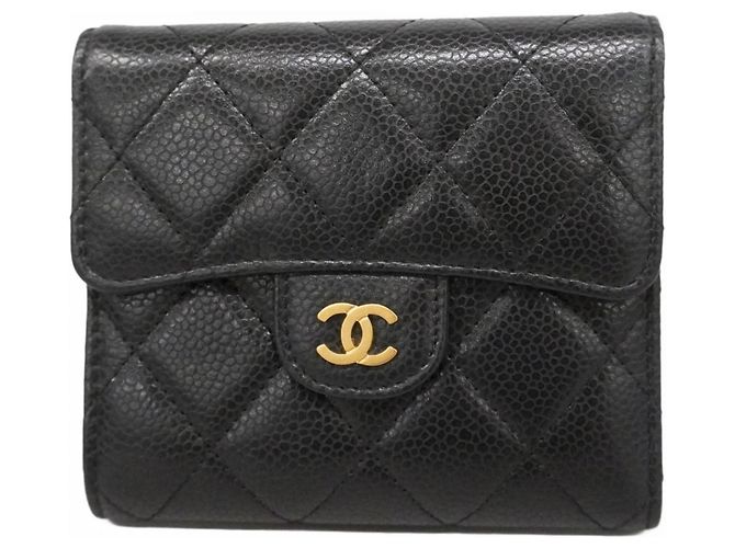 Chanel Matelasse Caviar Leather Tri-fold Wallet Black ref.2902207 ...