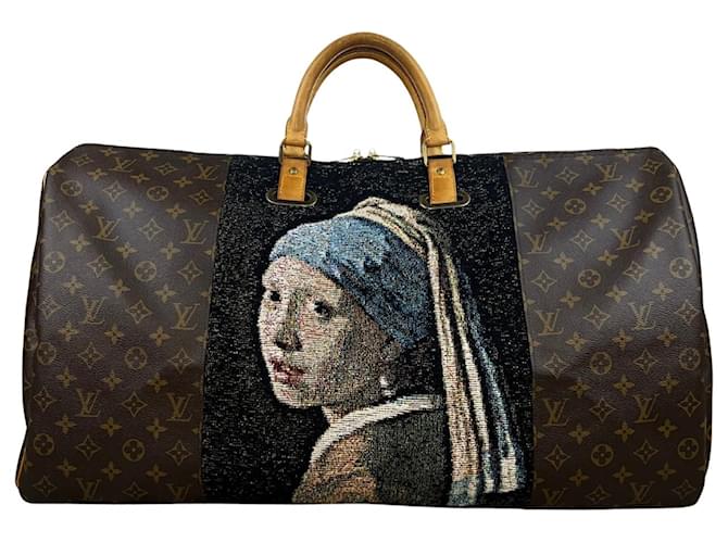 Louis Vuitton Keepall 60 Custom Vermeer Girl With a Pearl Earring