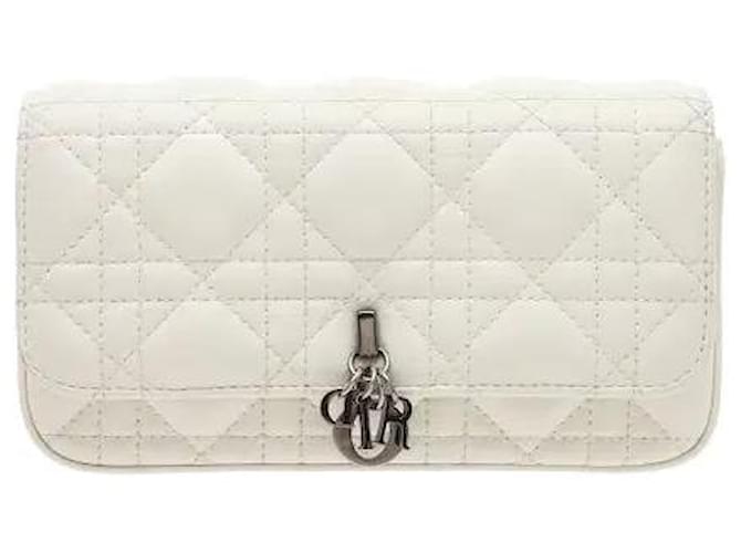 Dior フォンバッグ ホワイト Lady Dior Phone Pouch White Lambskin ref.3178989 - Joli Closet