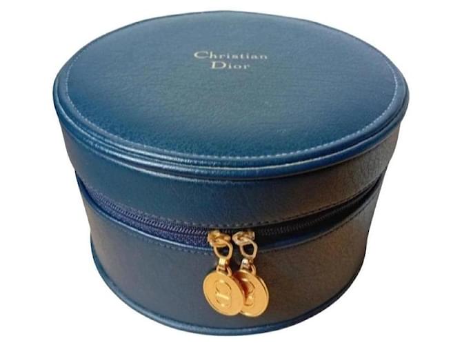 Christian Dior ケース・小銭入れ Christian Dior Leather Vanity Case Blue ref.3191114 - Joli Closet