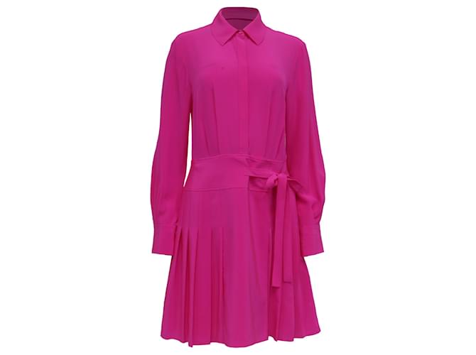 jason wu pleated shirt dress Jason Wu Collection Pleated Silk Crepe De Chine Shirt Mini Dress In Pink