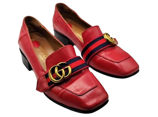 red gucci dress shoes New Gucci Men's 363835 Red Suede Web Stripe Loafers Drivers Shoes 8 G 8.5 US
