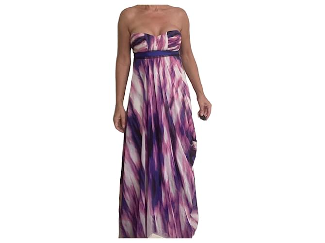 bcbg purple maxi dress BCBGMaxAzria Silk Chiffon Strapless Maxi Dress 2 Purple Floor length fairy