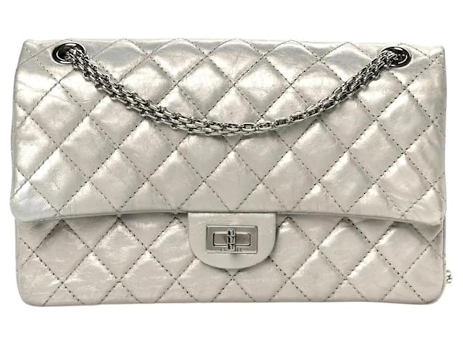 Mademoiselle Chanel 2.55 Reissue Medium Flap Bag Silver Metallic
