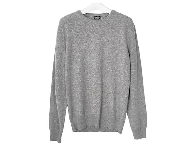 Ermenegildo Zegna Unused Cashmere Knit Size Grey Brown Cloth ref
