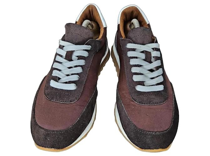 The Row Brown Suede and Fabric Sneakers Leather ref.3323913 - Joli