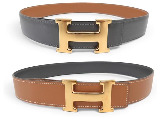 Hermès VINTAGE HERMES BELT H BUCKLE 32MM REVERSIBLE LEATHER 72 BOX