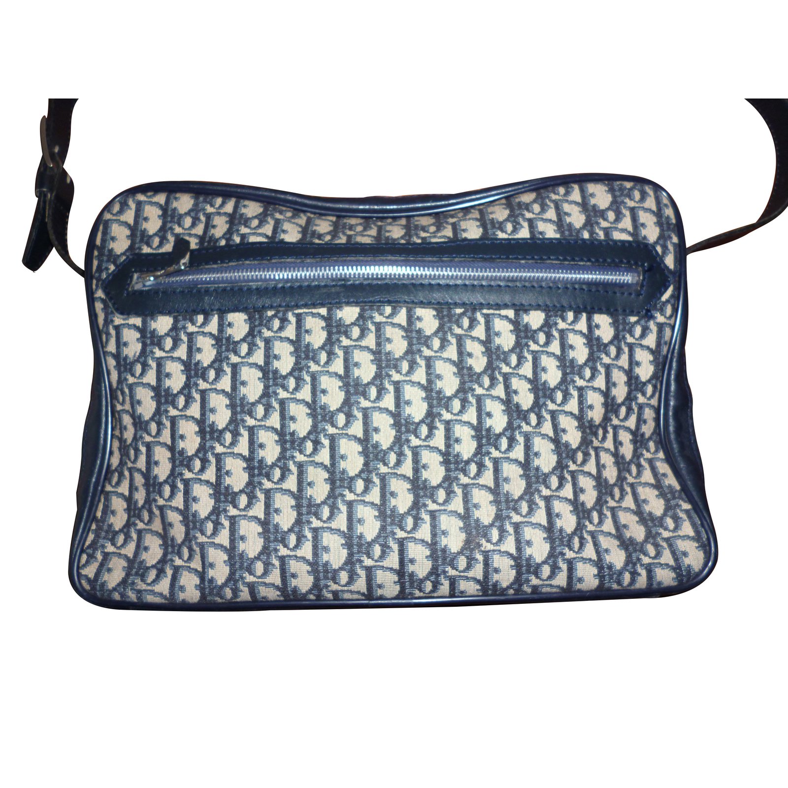 Christian Dior Travel bag Blue Leather ref.7632 Joli Closet