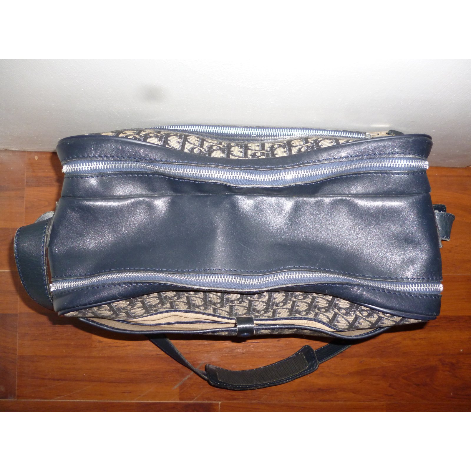 Christian Dior Travel bag Blue Leather ref.7632 Joli Closet