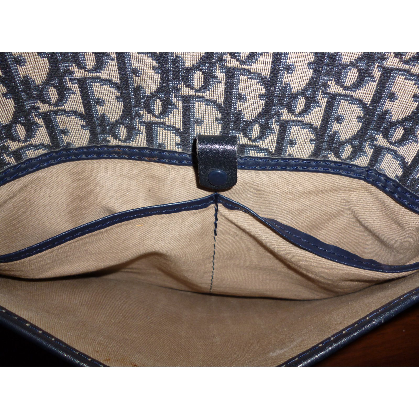 Christian Dior Travel bag Blue Leather ref.7632 Joli Closet