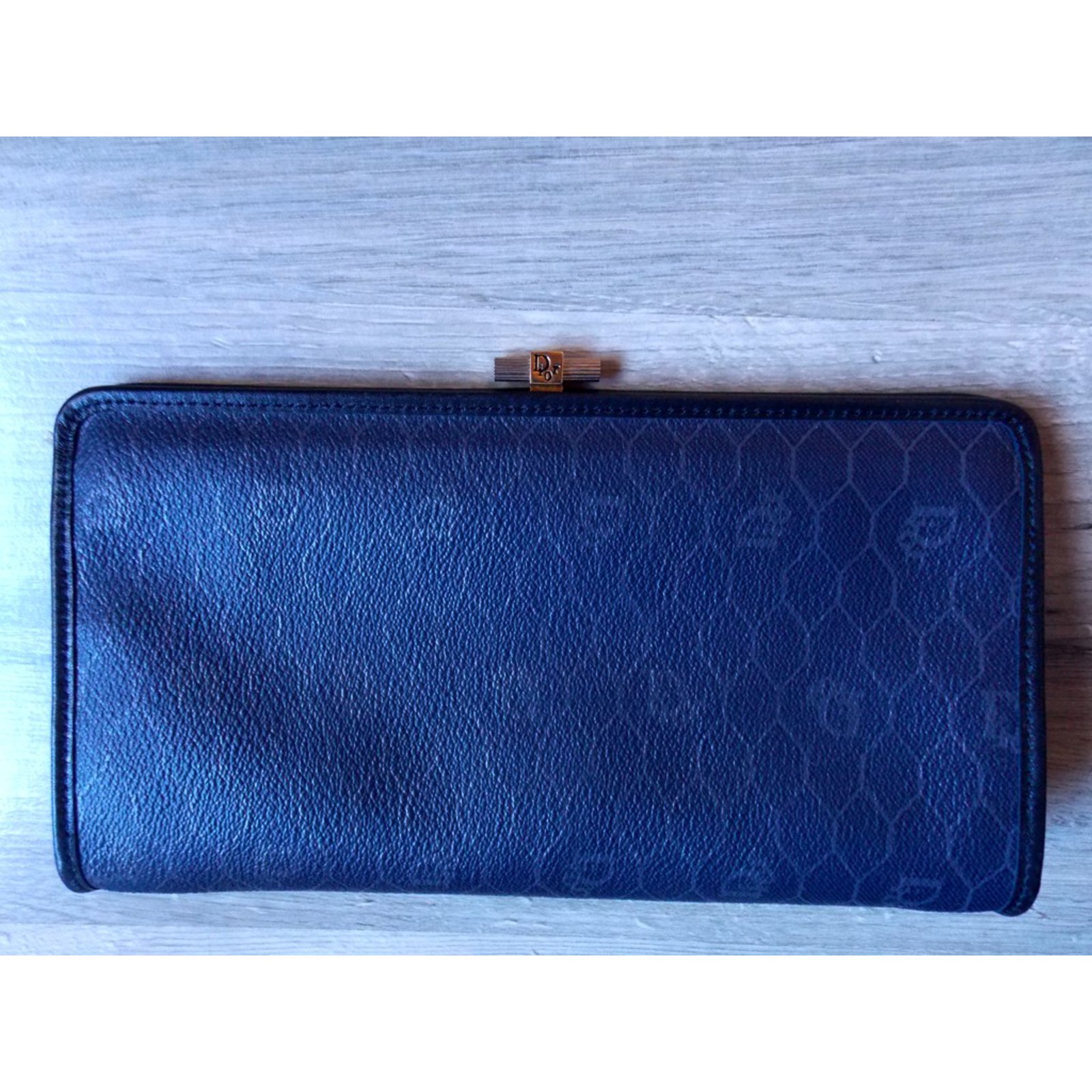 Christian Dior Clutch bags Blue Leather ref.8038 - Joli Closet